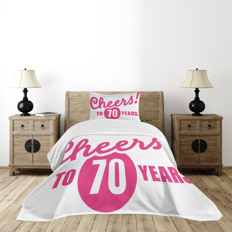 Cheers to 70 Years Bedspread Set