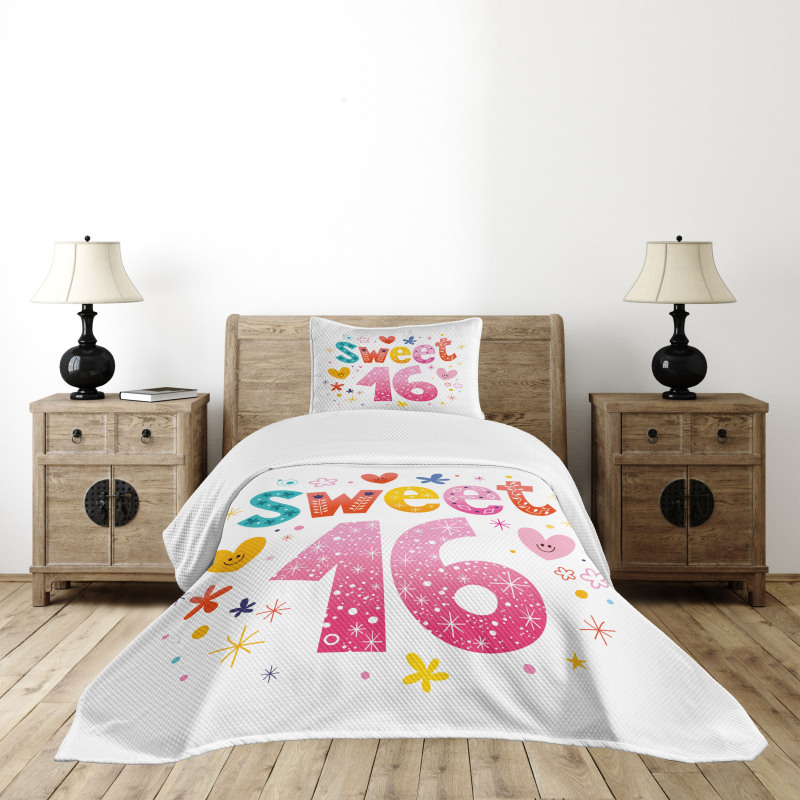 Hearts Flowers Bedspread Set