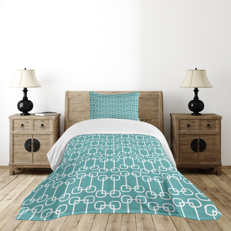 Retro Squares Design Bedspread Set