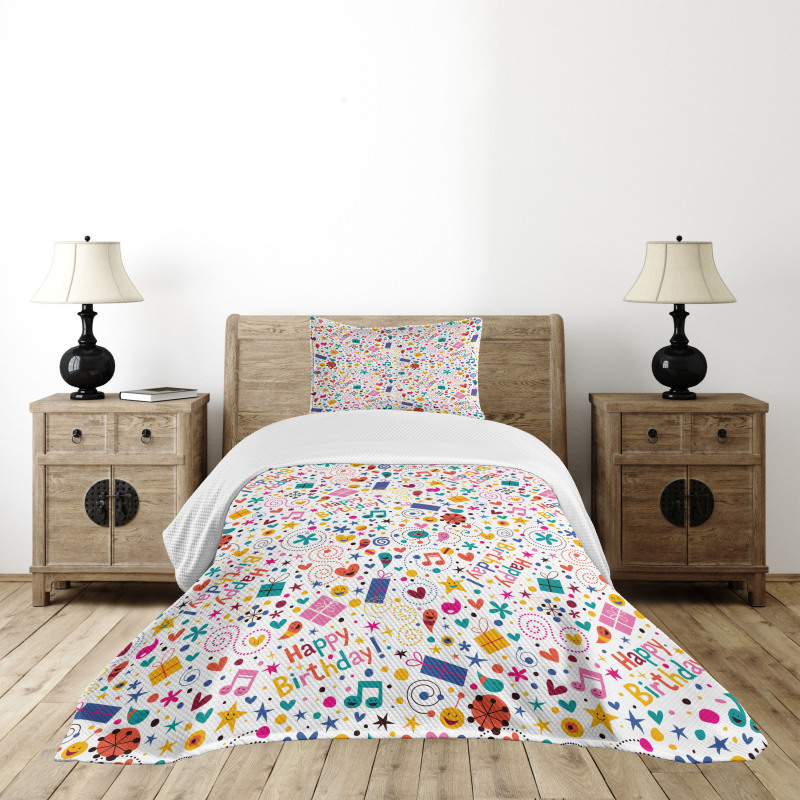 Hearts Musical Notes Bedspread Set