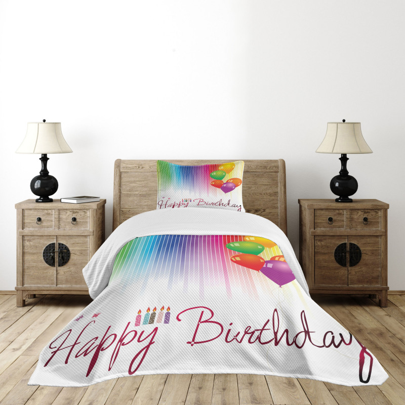 Balloon Greeting Candle Bedspread Set