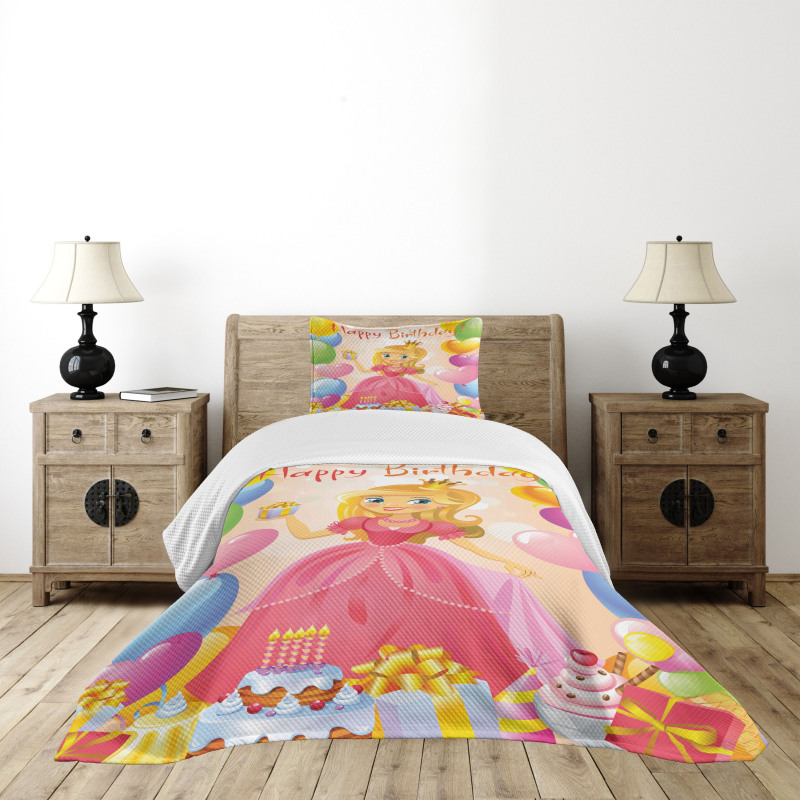 Girl Princess Themed Bedspread Set