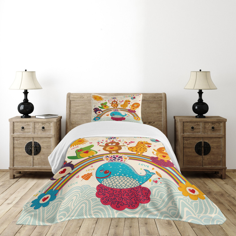 Rainbow Birthday Bedspread Set