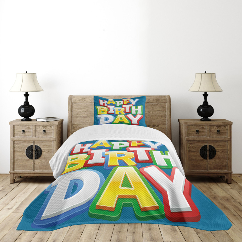 Birthday Lettering Bedspread Set