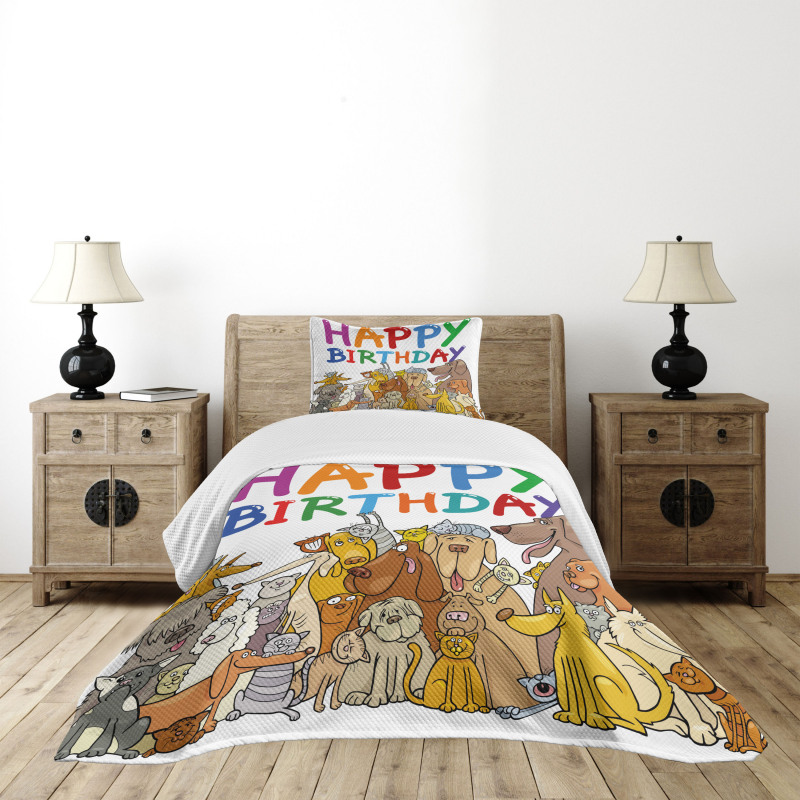 Streets Dogs Animals Bedspread Set