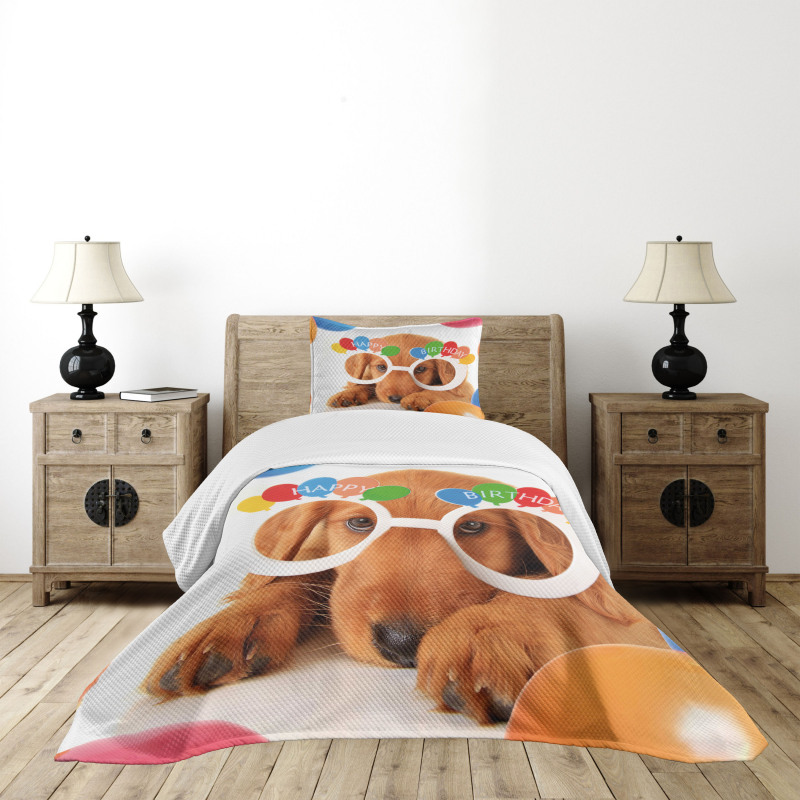 Puppy Dog Birthday Bedspread Set