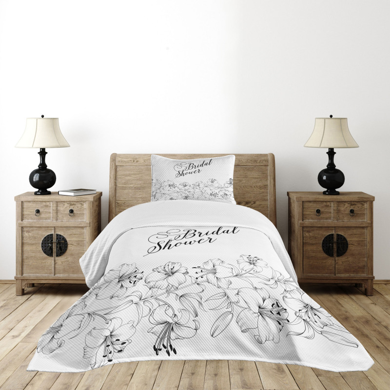 Bride Party Flowers Bedspread Set