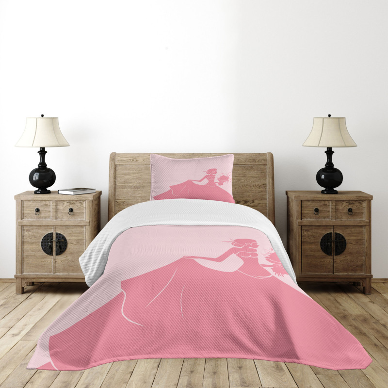 Pink Wedding Dress Bedspread Set