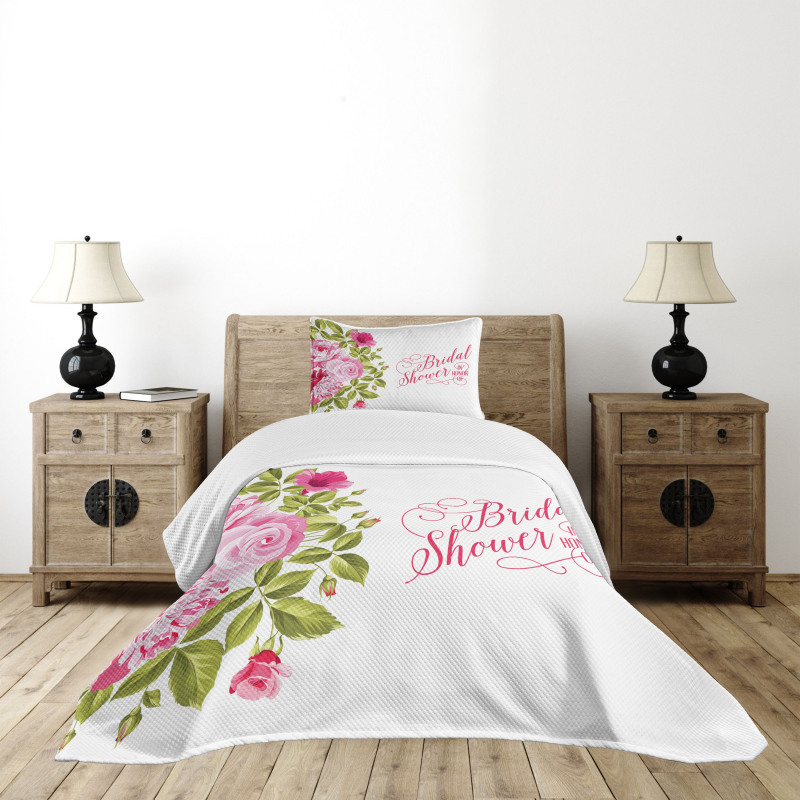 Bride Shabby Flowers Bedspread Set