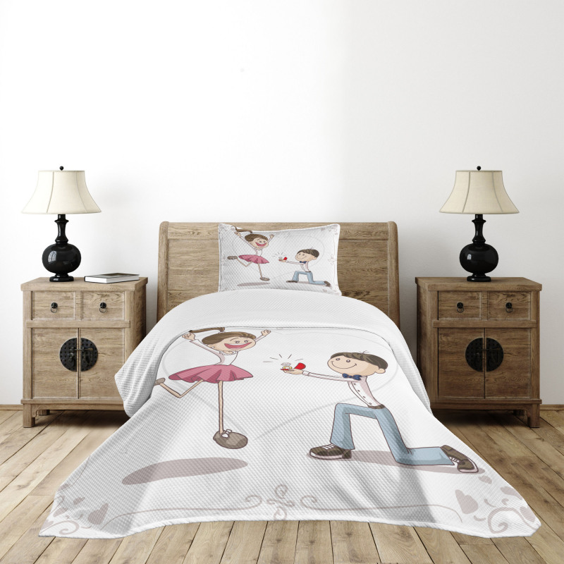 Romantic Couple Bedspread Set