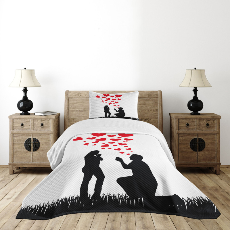 Proposal Hearts Bedspread Set