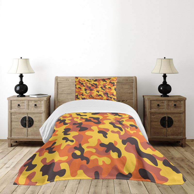 Lively Colorful Camo Art Bedspread Set