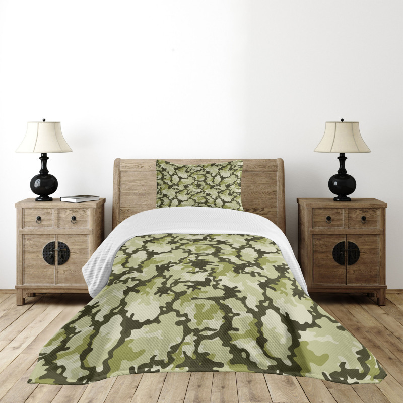 Jungle Camouflage Design Bedspread Set