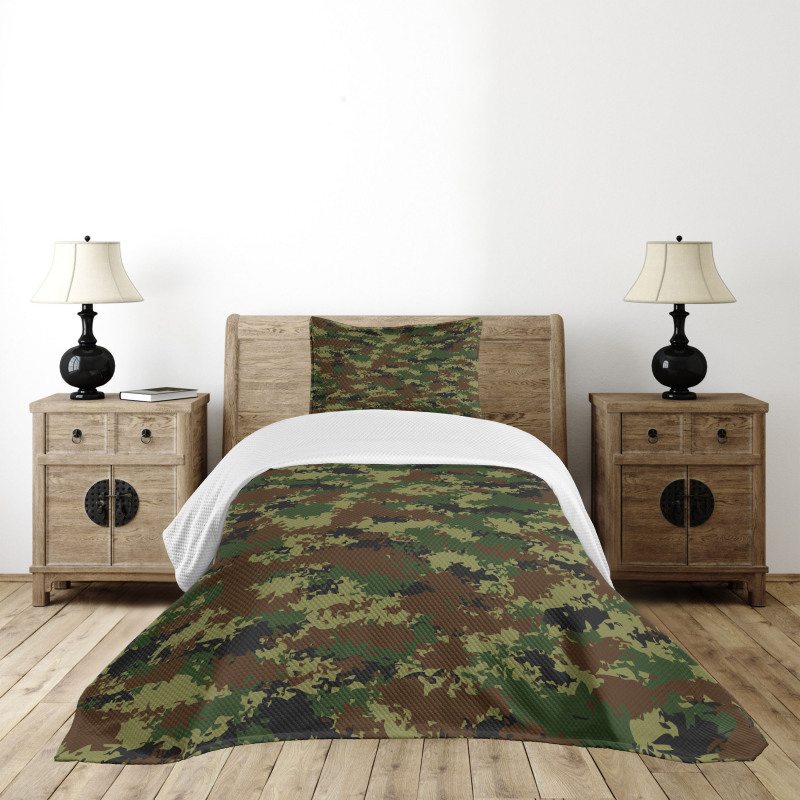 Grunge Graphic Camouflage Bedspread Set