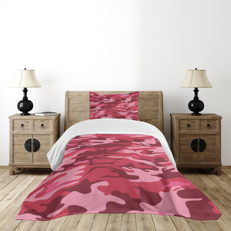 Camo Texture Autumn Theme Bedspread Set