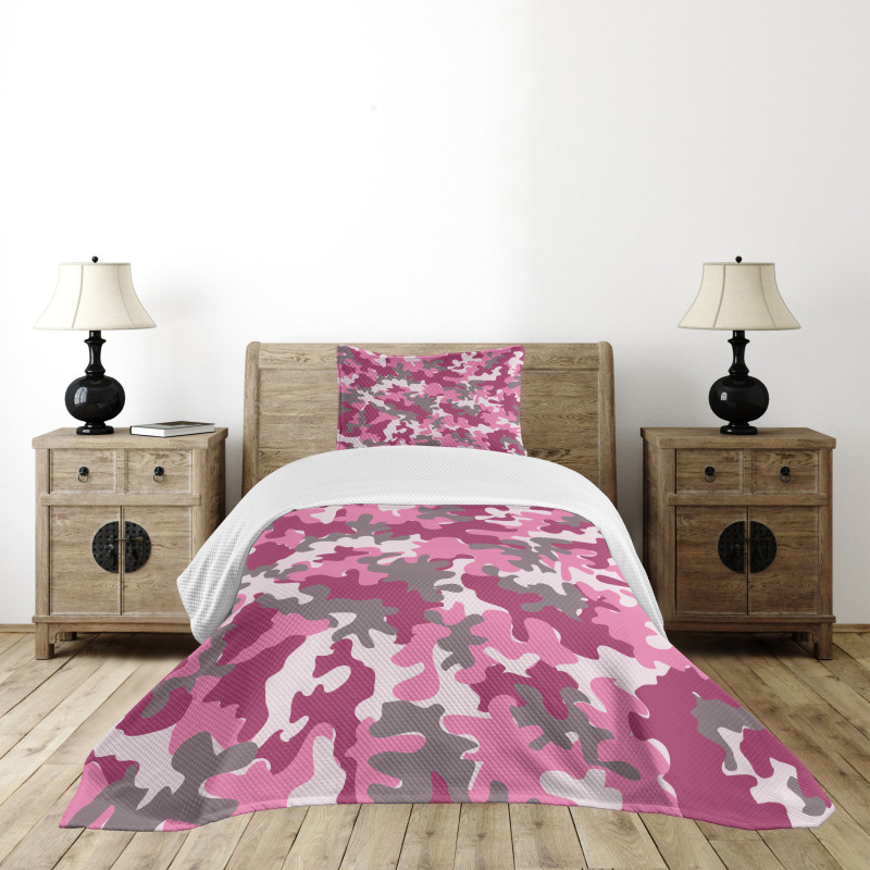 Feminine Camo Vibrant Bedspread Set