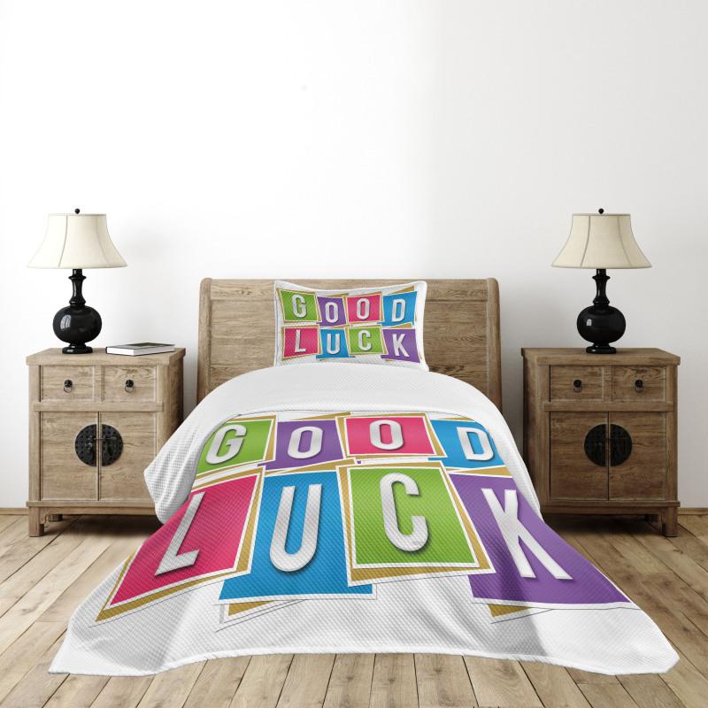 Blocks Letter Wish Bedspread Set