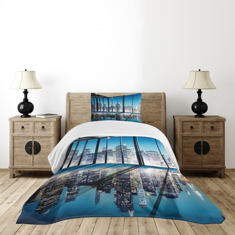 Buildings with Glass Bedspread Set