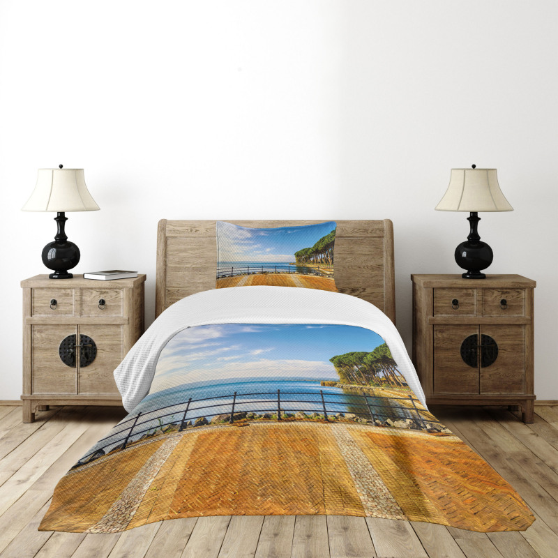 Bolsena Lake Italy View Bedspread Set