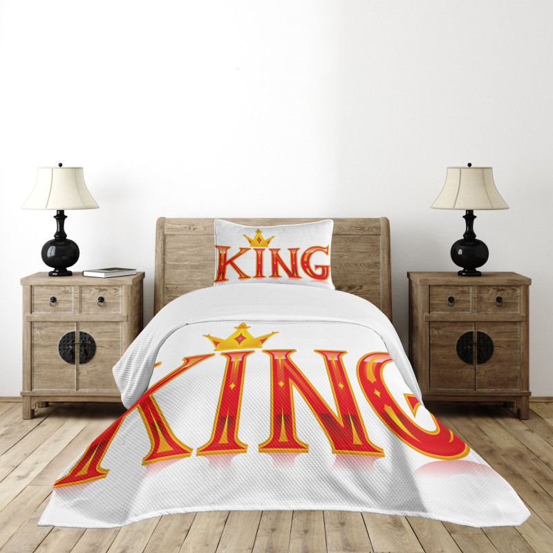 Capital Letter King Words Bedspread Set