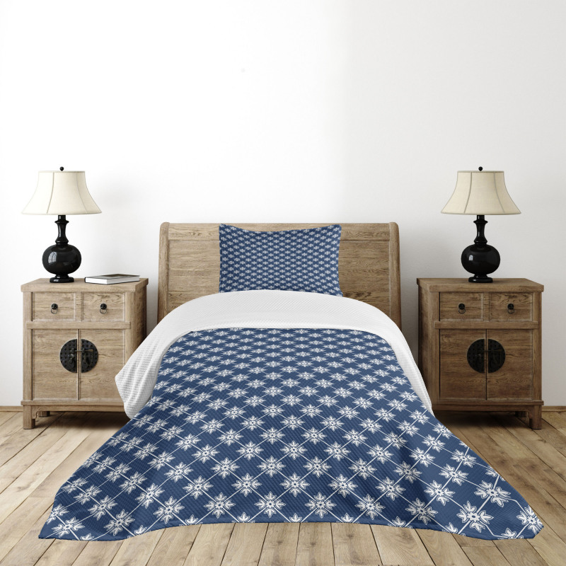 Greek House Tile Themed Bedspread Set