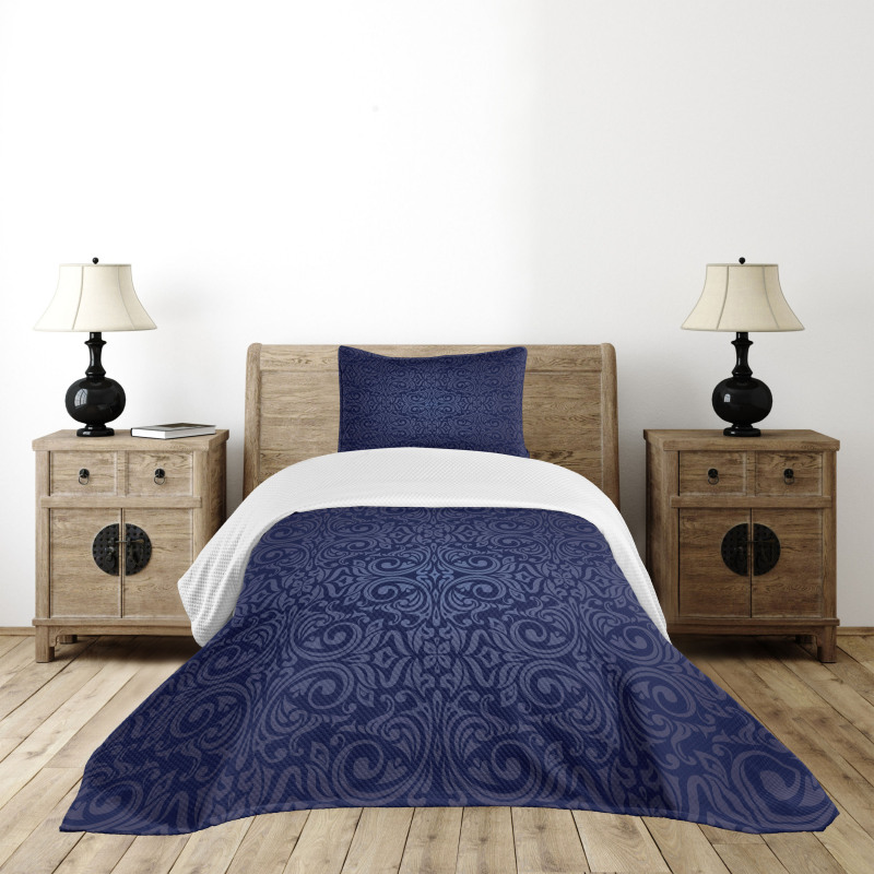 Blue Floral Old Design Bedspread Set