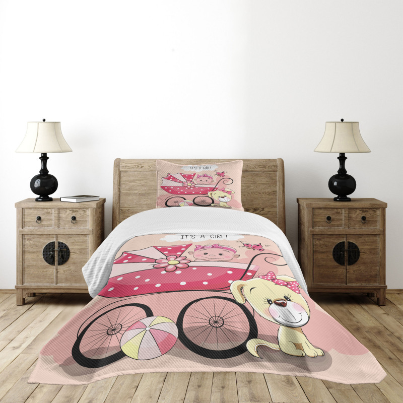 Puppy Carriage Bedspread Set