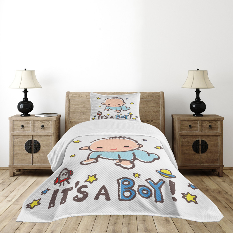 Baby Boy Gender Bedspread Set