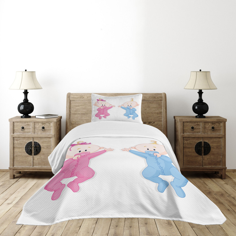Babies with Pacifiers Bedspread Set