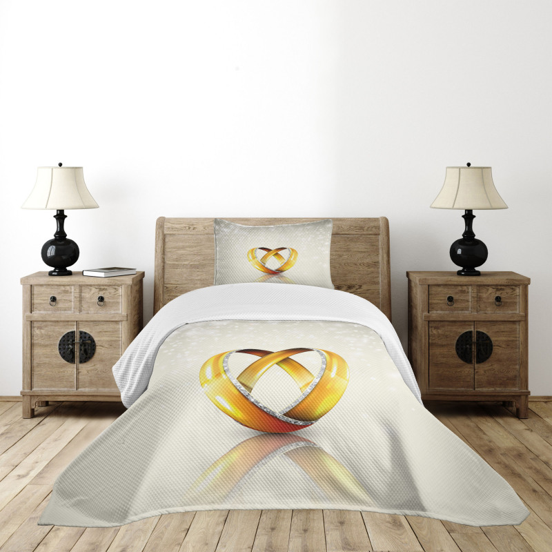 Pair of Rings Marriage Bedspread Set