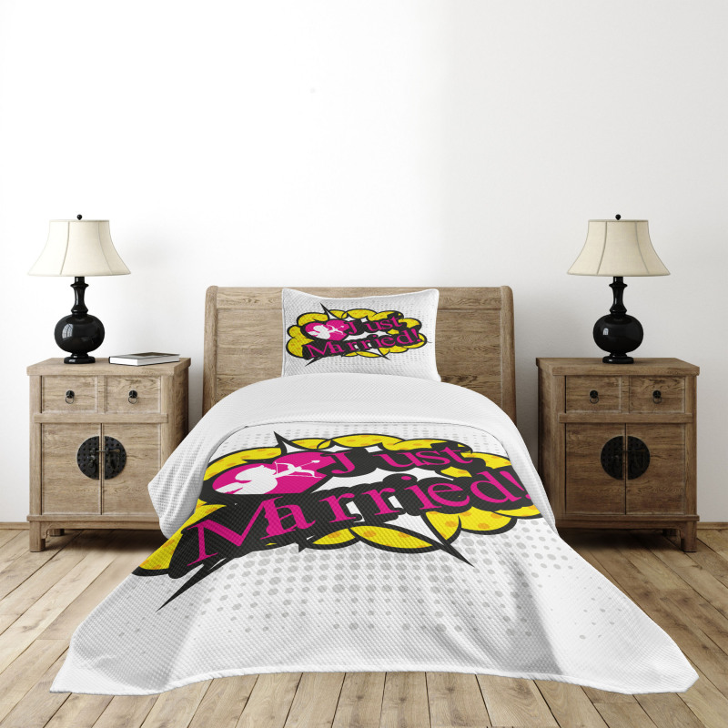 Pop Art Cupid Married Bedspread Set