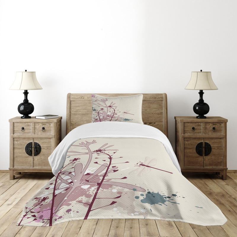 Grunge Drangonfly Bedspread Set