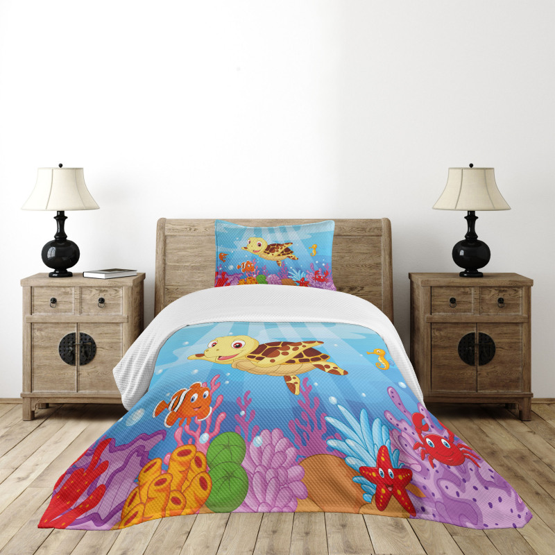 Baby Turtle Fishes Bedspread Set