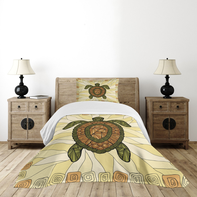 Turtle Zentangle Artwork Bedspread Set