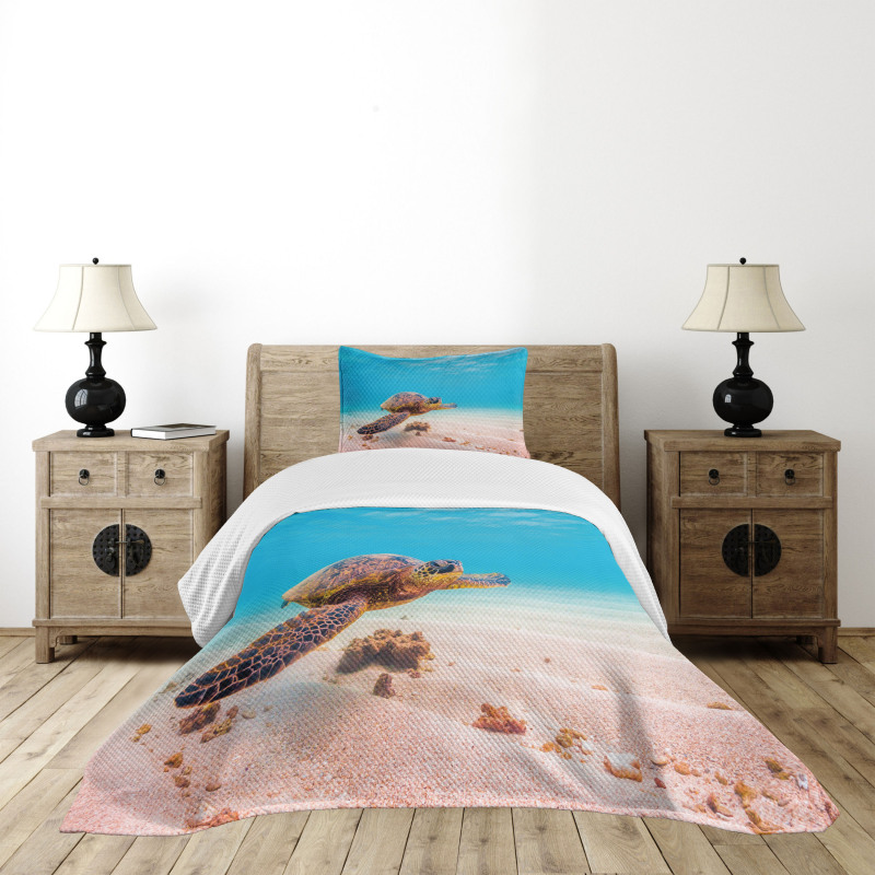 Sea Turtle Underwater Bedspread Set