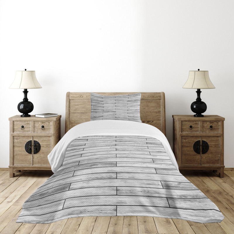 Parquet Wood Retro Bedspread Set