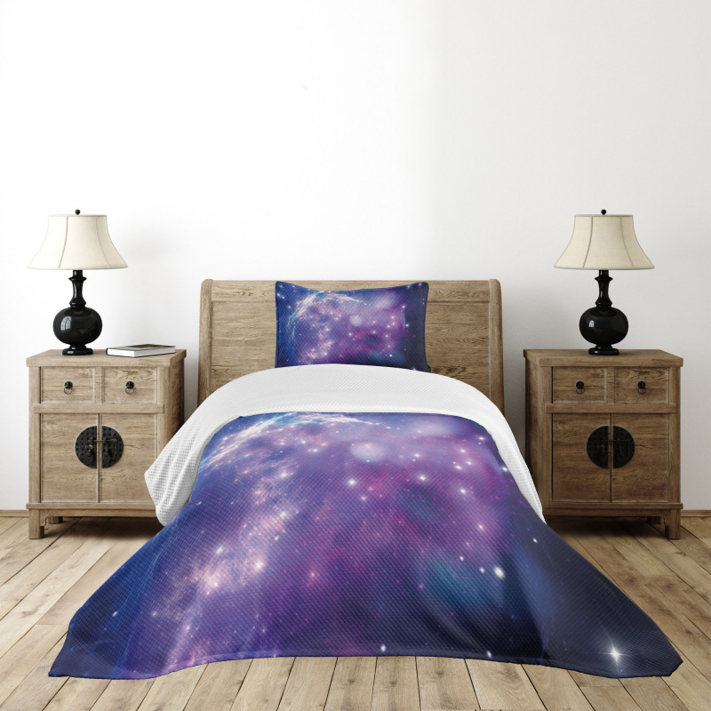 Purple Nebula Bedspread Set