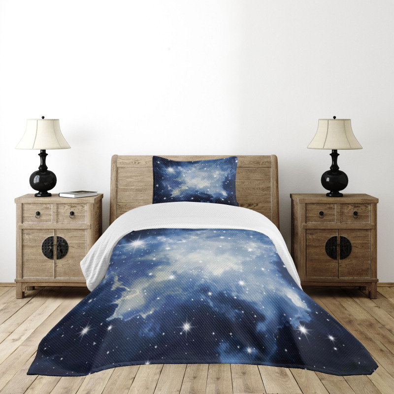 Blue Galaxies Bedspread Set