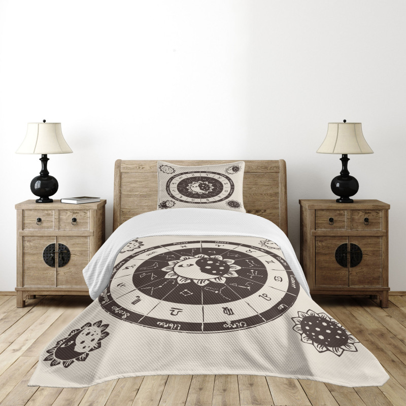 Zodiac Sun Moon Bedspread Set