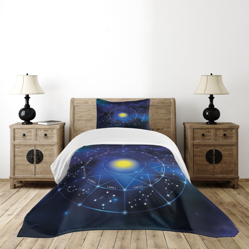 Zodiac Circle Sun Bedspread Set