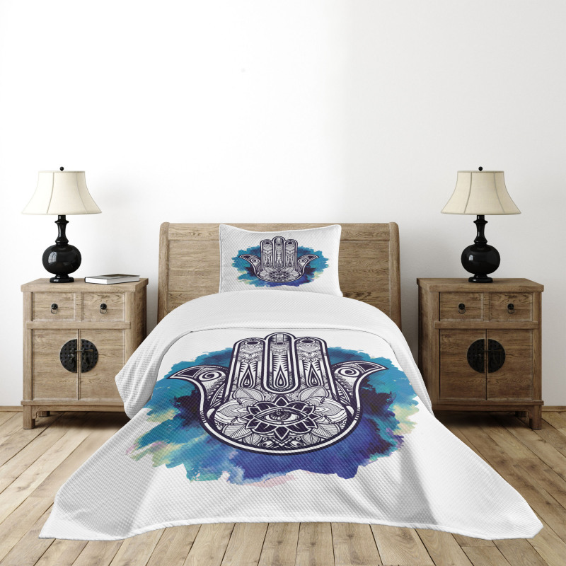 Hamsa Brushstrokes Bedspread Set