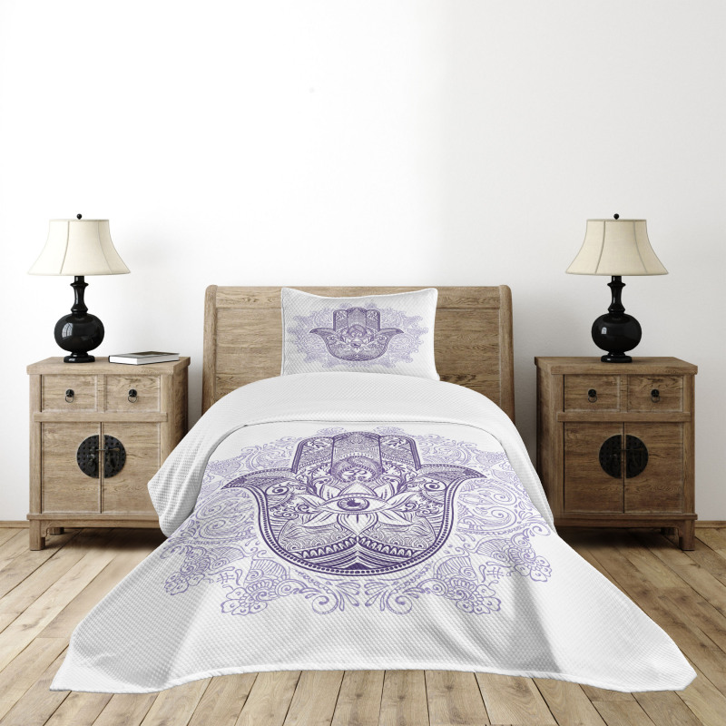 Ornate Hamsa Paisley Bedspread Set