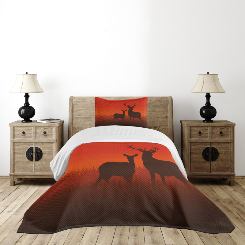 Deer Doe Autumn Bedspread Set