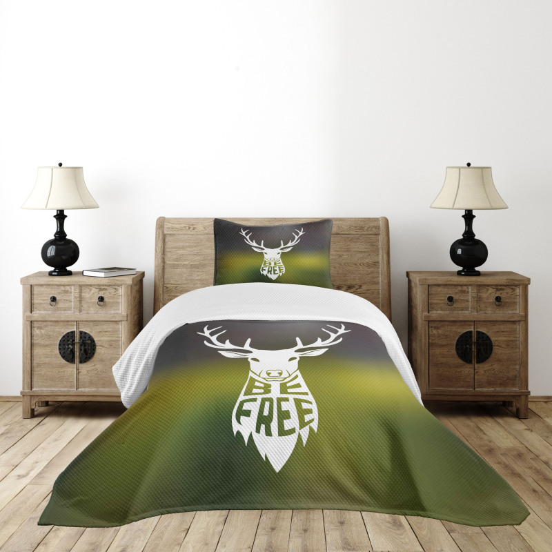 Deer Head Art Bedspread Set