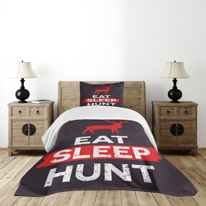 Eat Sleep Hunt Bedspread Set