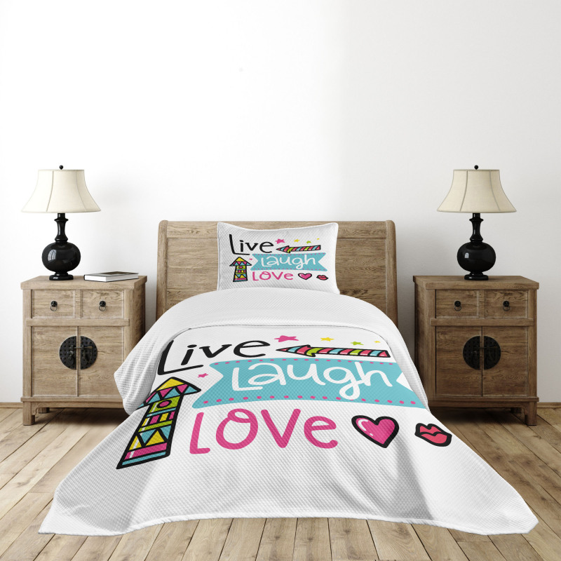 Kisses Hearts Bedspread Set