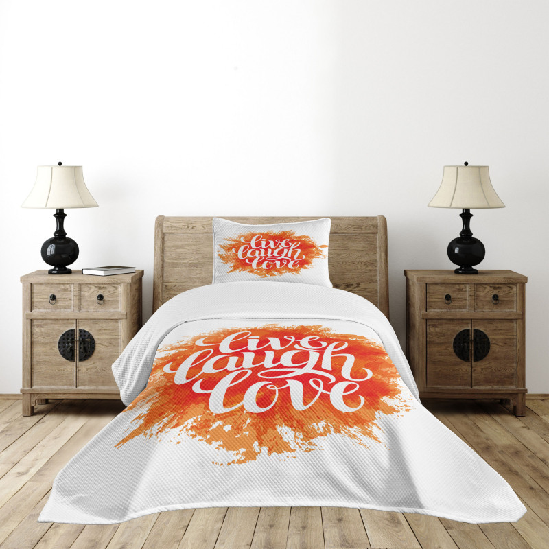 Cheerful Phrase Bedspread Set