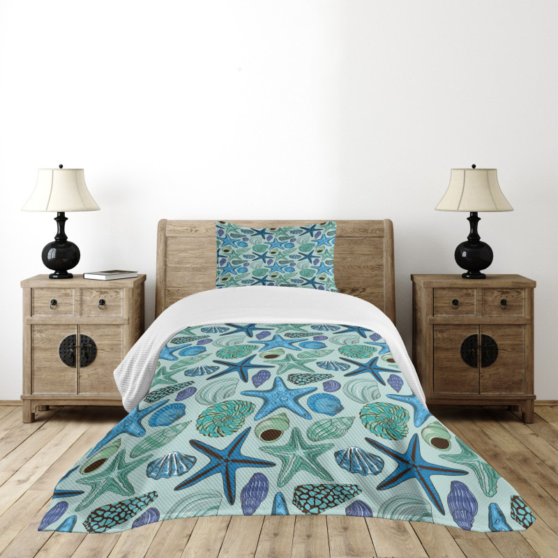 Tropical Shells Bedspread Set