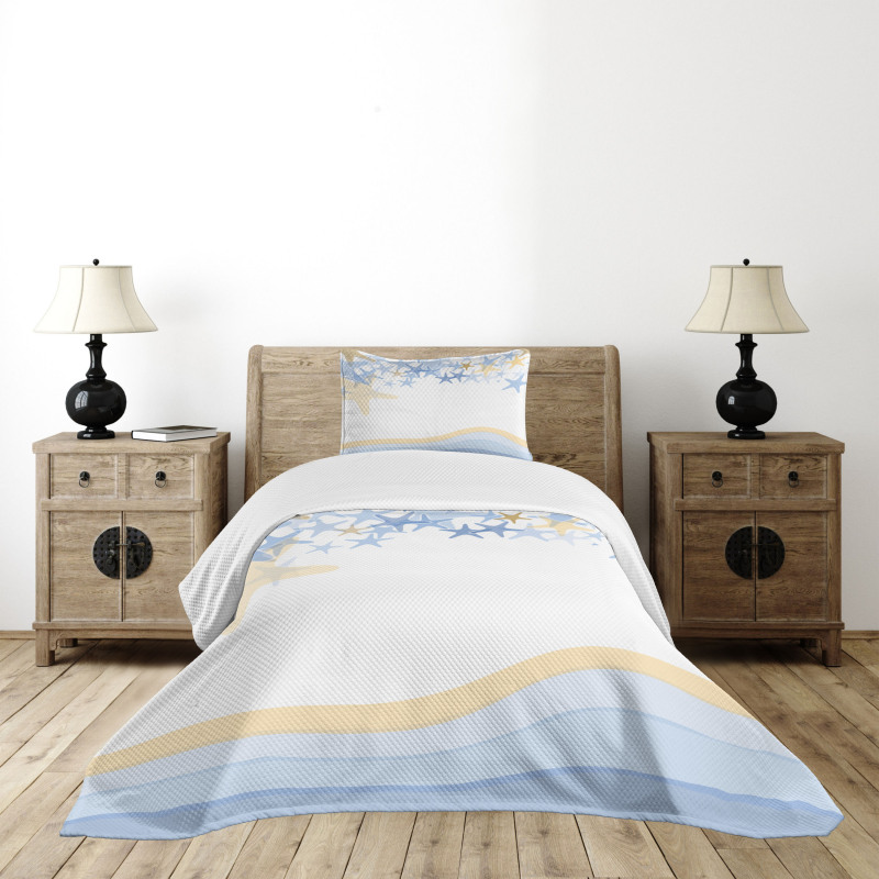 Wavy Ocean Life Bedspread Set