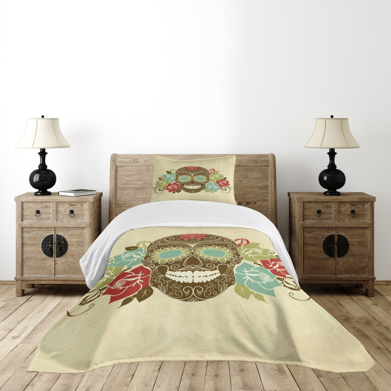 Vintage Gothic Face Bedspread Set